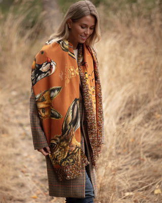 A Head of the Game Burnt Orange Wool Silk Wrap