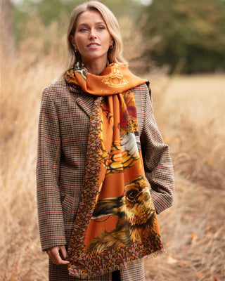 A Head of the Game Burnt Orange Wool Silk Wrap