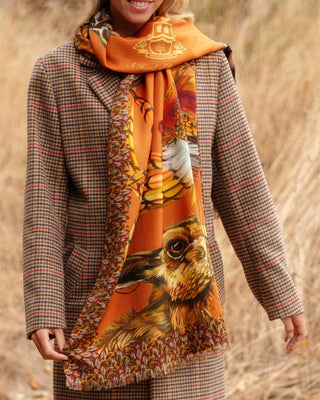 A Head of the Game Burnt Orange Wool Silk Wrap