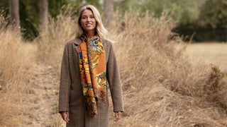 A Head of the Game Burnt Orange Wool Silk Wrap