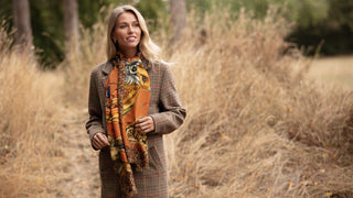 A Head of the Game Burnt Orange Wool Silk Wrap