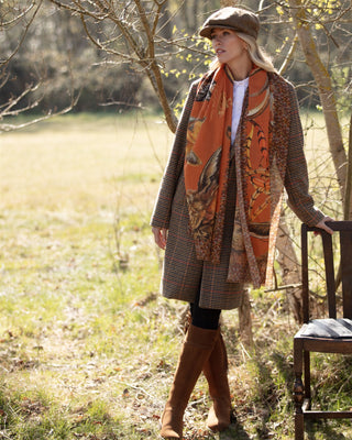 A Head of the Game Burnt Orange Wool Silk Wrap