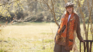 A Head of the Game Burnt Orange Wool Silk Wrap