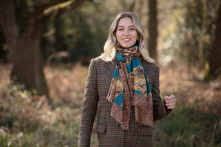 A Head of the Game Teal Wool Silk Wrap