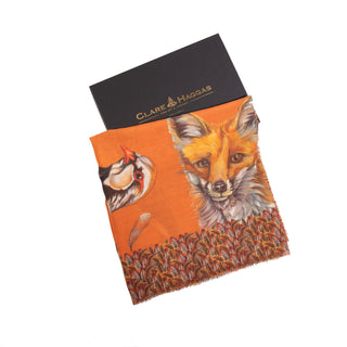 A Head of the Game Burnt Orange Wool Silk Shawl