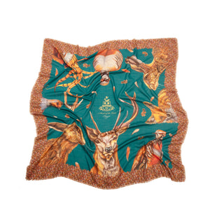 A Head of the Game Teal Wool Silk Shawl