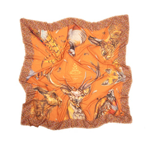 A Head of the Game Burnt Orange Wool Silk Shawl