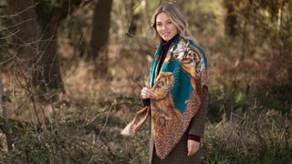 A Head of the Game Teal Wool Silk Shawl