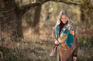 A Head of the Game Teal Wool Silk Shawl