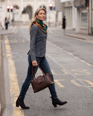 A Head of the Game Teal Wool Silk Shawl