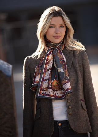 George & Friends Charcoal Classic Pure Silk Scarf