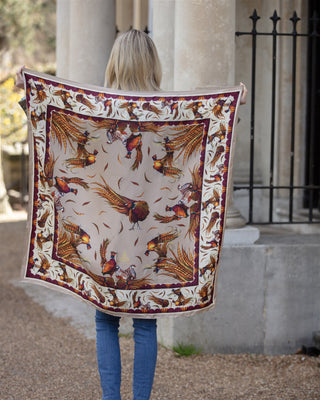 George & Friends Toffee Large Square Pure Silk Scarf