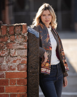 George & Friends Charcoal Classic Pure Silk Scarf