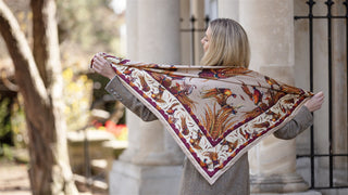 George & Friends Toffee Large Square Pure Silk Scarf