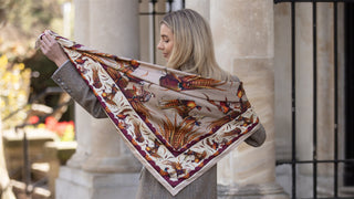 George & Friends Toffee Large Square Pure Silk Scarf