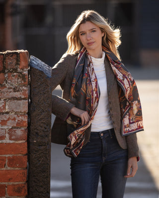 George & Friends Charcoal Classic Pure Silk Scarf