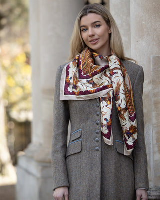 George & Friends Toffee Large Square Pure Silk Scarf