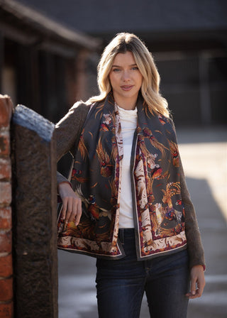 George & Friends Charcoal Classic Pure Silk Scarf