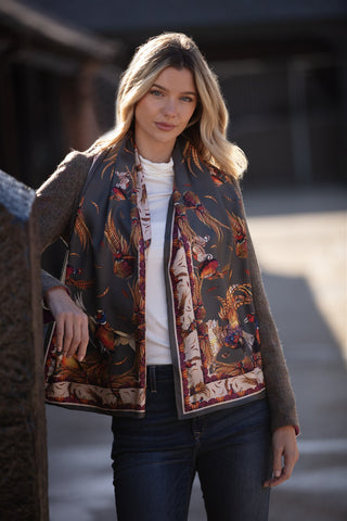 George & Friends Charcoal Classic Pure Silk Scarf