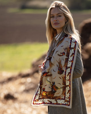 George & Friends Toffee Classic Pure Silk Scarf