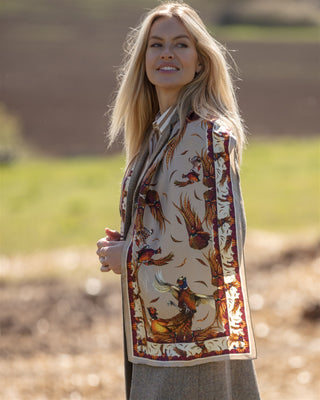 George & Friends Toffee Classic Pure Silk Scarf