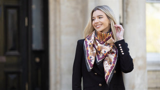 George & Friends Charcoal Grey Large Square Pure Silk Scarf