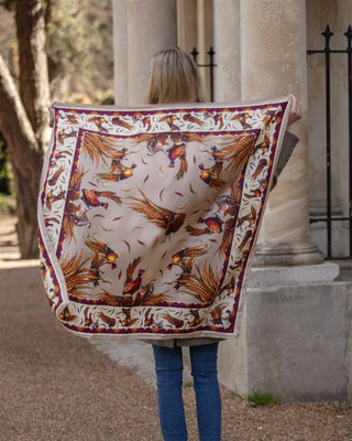 George & Friends Toffee Large Square Pure Silk Scarf