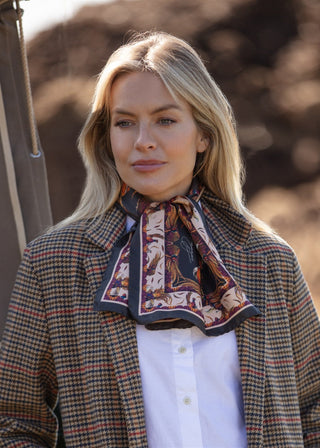 George & Friends Charcoal Narrow Pure Silk Scarf