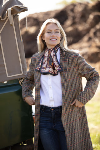 George & Friends Charcoal Narrow Pure Silk Scarf