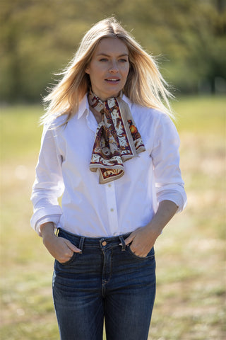 George & Friends Toffee Narrow Pure Silk Scarf