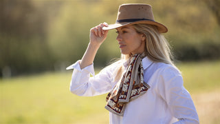 George & Friends Toffee Narrow Pure Silk Scarf