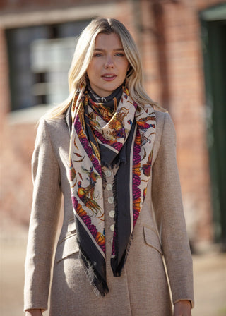 George & Friends Charcoal Wool Silk Shawl