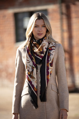 George & Friends Charcoal Wool Silk Shawl