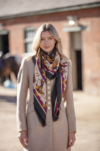 George & Friends Charcoal Wool Silk Shawl