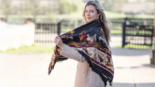 George & Friends Charcoal Wool Silk Shawl
