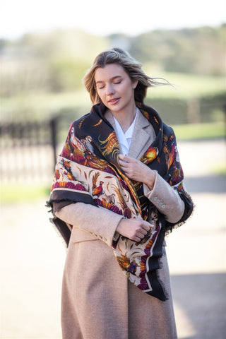 George & Friends Charcoal Wool Silk Shawl