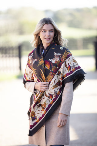 George & Friends Charcoal Wool Silk Shawl