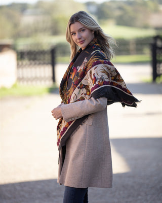 George & Friends Charcoal Wool Silk Shawl