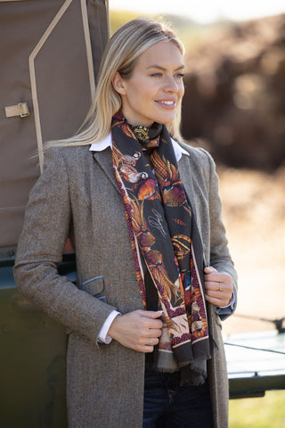 George & Friends Charcoal Wool Silk Wrap