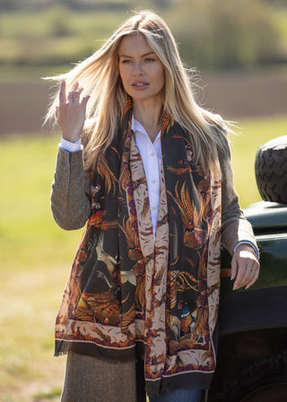 George & Friends Charcoal Wool Silk Wrap