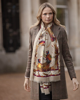 George & Friends Toffee Wool Silk Wrap