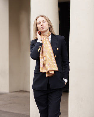 The Joy Ride Galloping Gold Classic Pure Silk Scarf