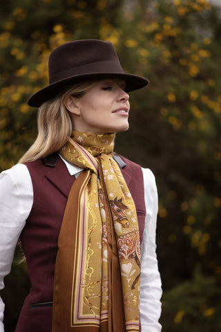 The Joy Ride Galloping Gold Wool Silk Wrap