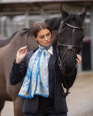 The Joy Ride Liberty Blue Classic Pure Silk Scarf