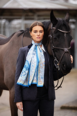 The Joy Ride Liberty Blue Classic Pure Silk Scarf