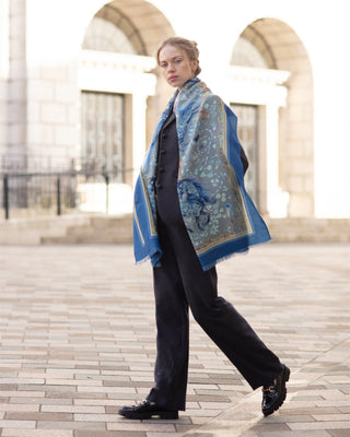 The Joy Ride Liberty Blue Wool Silk Wrap