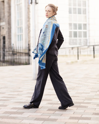 The Joy Ride Liberty Blue Wool Silk Wrap