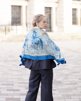 The Joy Ride Liberty Blue Wool Silk Wrap