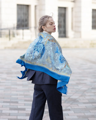 The Joy Ride Liberty Blue Wool Silk Wrap