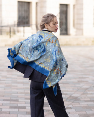 The Joy Ride Liberty Blue Wool Silk Wrap